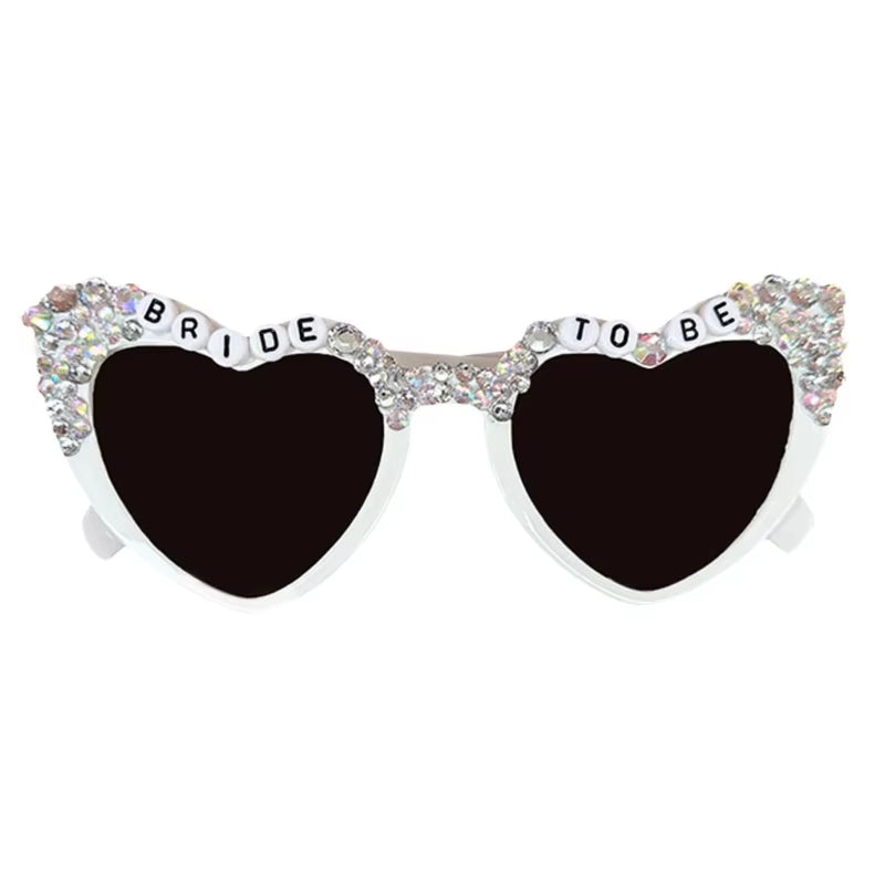 Wedding Party Bachelor Sunglasses Bride to Be Heart Shape Frame Girls Hangings Nose Glasses Rock Sunglasses Woman