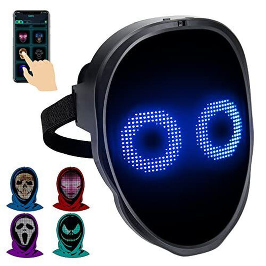 LED Programmable Changing Full Face Mask Bluetooth App Control Halloween Cosplay